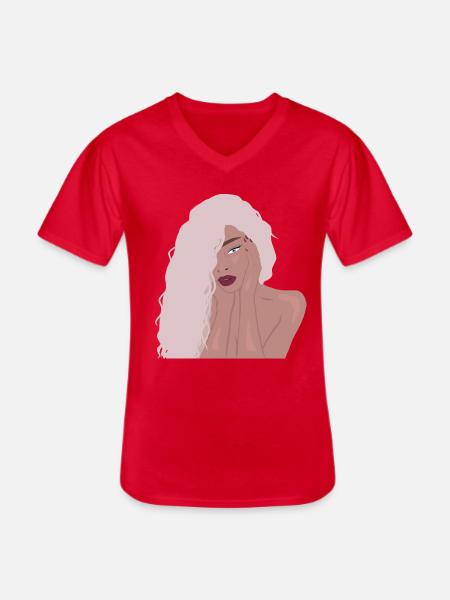 Sexy girl - Men's V-Neck T-Shirt - red
