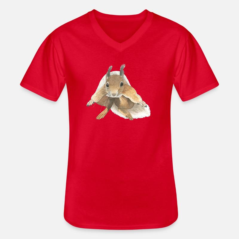 Eichhörnchen springen squirrel - Männer-T-Shirt mit V-Ausschnitt - Rot