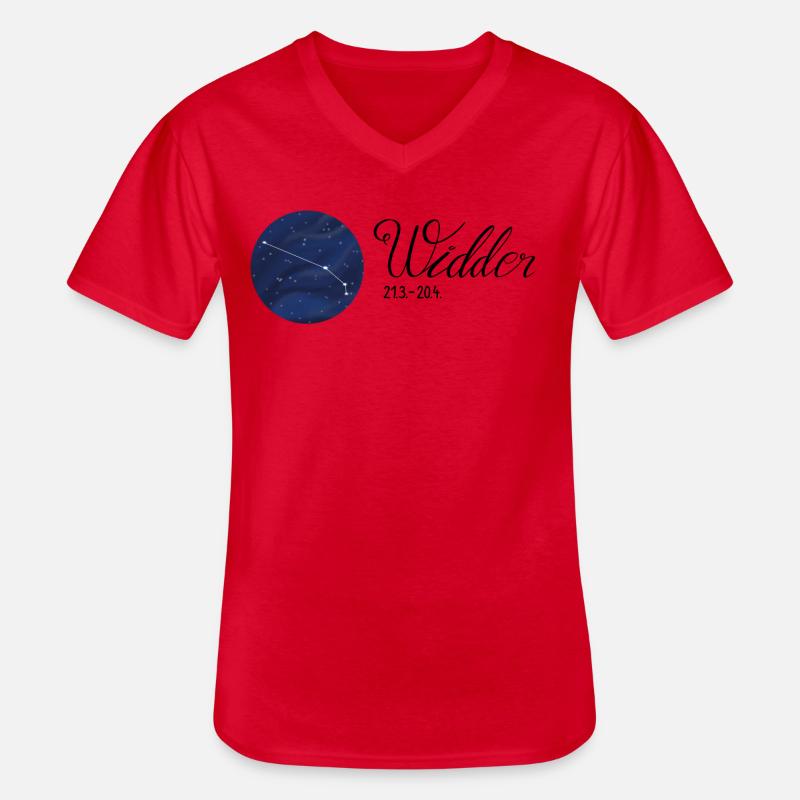 Sternzeichen Widder Tierkreiszeichen Astrologie - Männer-T-Shirt mit V-Ausschnitt - Rot