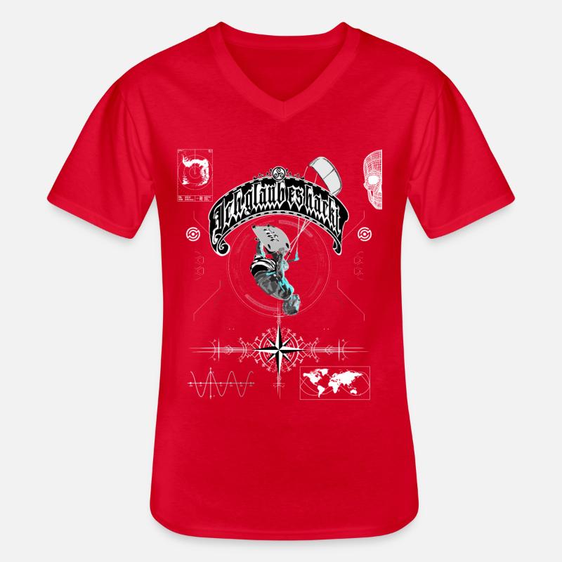 Ich glaub es hackt Kiter - Männer-T-Shirt mit V-Ausschnitt - Rot