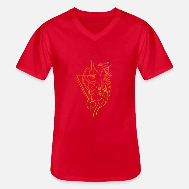 Löwenkopffutter Kunst - Männer-T-Shirt mit V-Ausschnitt - Rot