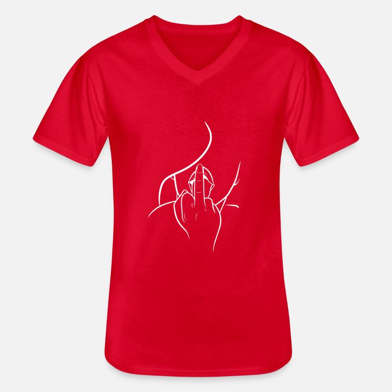 hm.. - Männer-T-Shirt mit V-Ausschnitt - Rot
