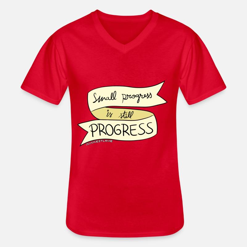 Small progress is PROGRESS - Men's V-Neck T-Shirt - red