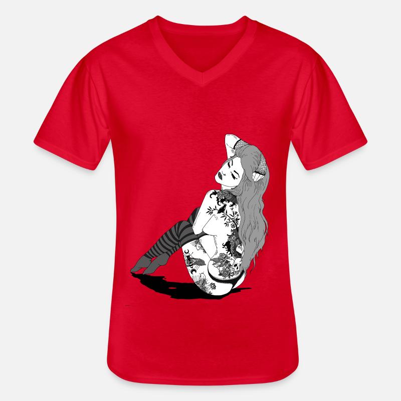 882EB5CC 391F 4E34 A595 06EB4ADAD40E - Männer-T-Shirt mit V-Ausschnitt - Rot
