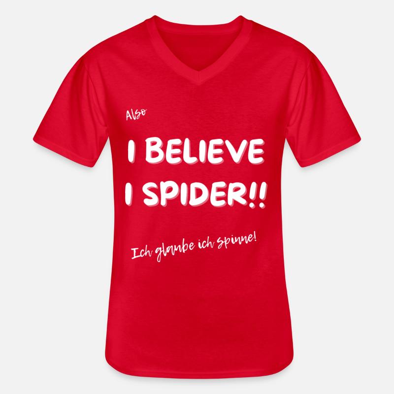 Ich glaube ich spinne. - Männer-T-Shirt mit V-Ausschnitt - Rot