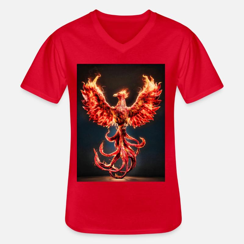 Explosion de Phoenix Firecrest - T-shirt col V Homme - rouge