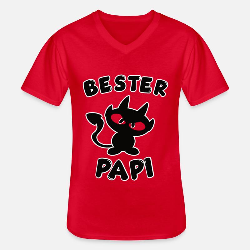 cooles bester Papi Design - Männer-T-Shirt mit V-Ausschnitt - Rot