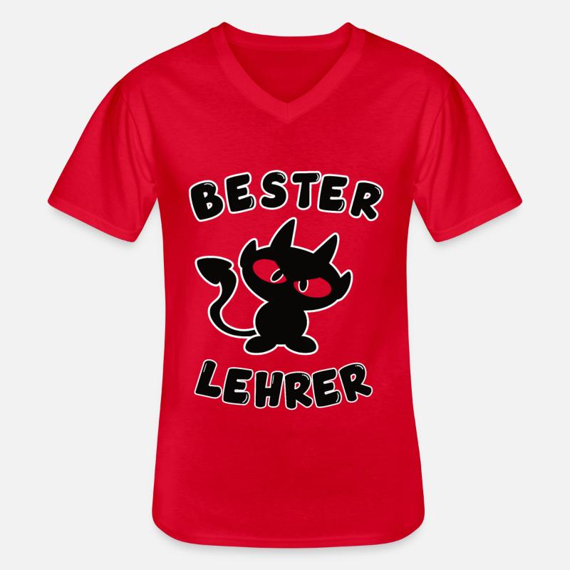 cooles bester Lehrer Design - Männer-T-Shirt mit V-Ausschnitt - Rot