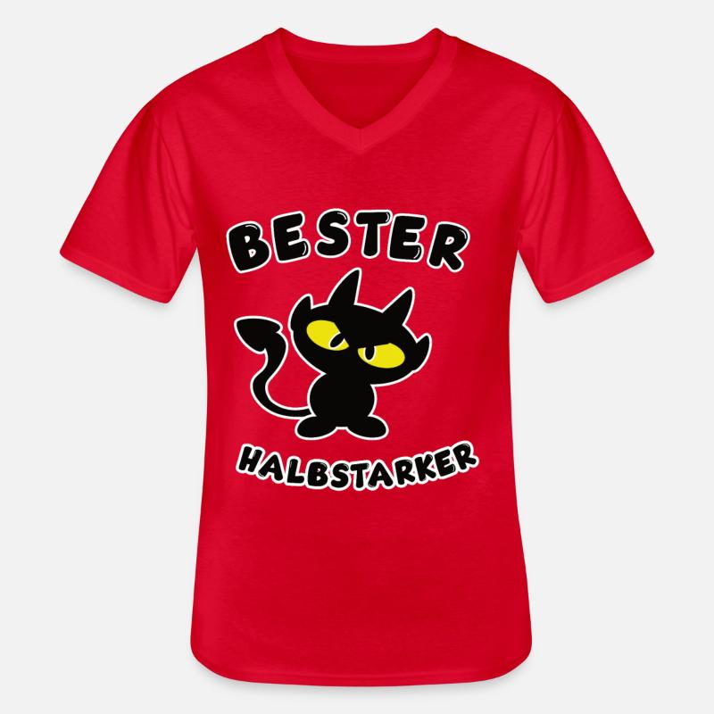 cooles bester Halbstarker Design - Männer-T-Shirt mit V-Ausschnitt - Rot