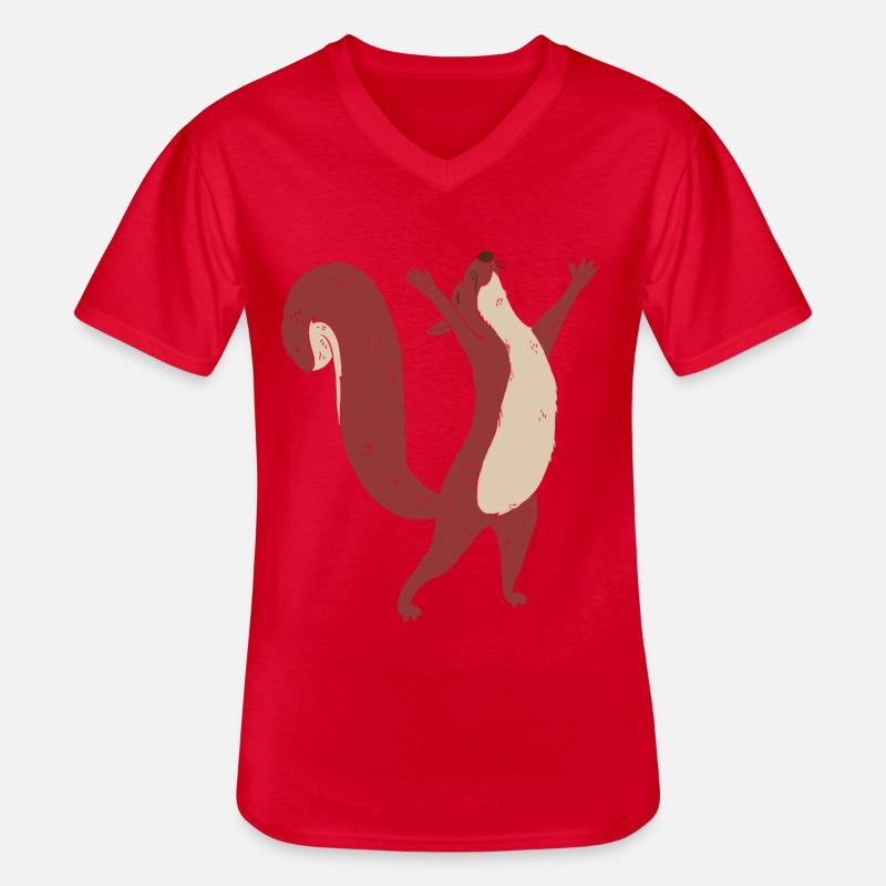 Eichhörnchen Kind Waldtiere - Männer-T-Shirt mit V-Ausschnitt - Rot