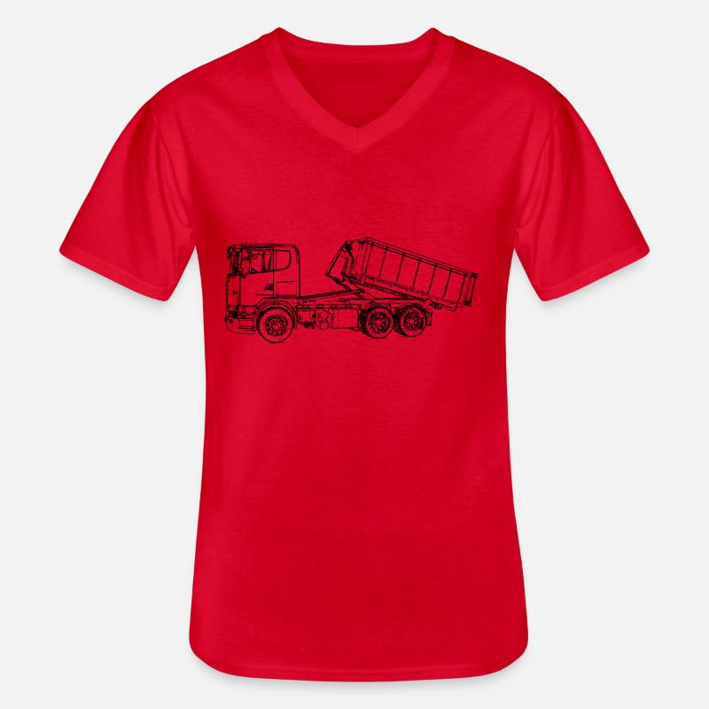 Absetzkipper LKW Container Kipper Absetzer - Männer-T-Shirt mit V-Ausschnitt - Rot