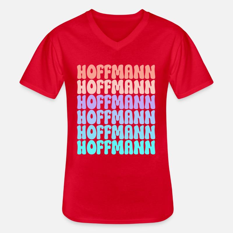Hoffmann Retro Surname Gift Idea - Men's V-Neck T-Shirt - red
