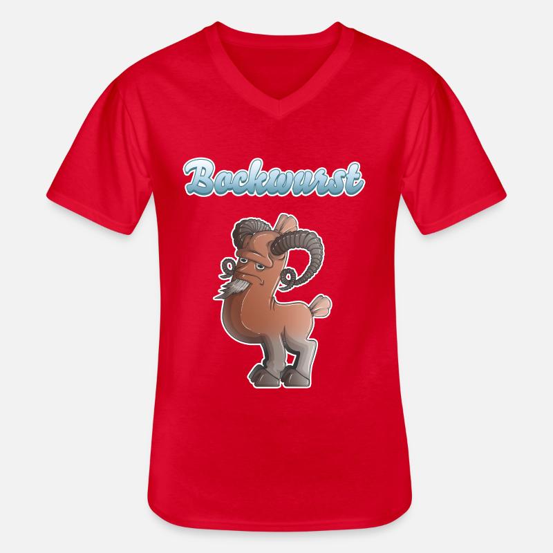 Bockwurst - Männer-T-Shirt mit V-Ausschnitt - Rot