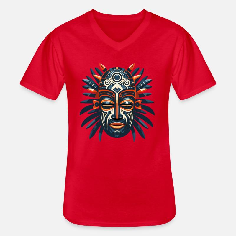 Powwow Headman - Männer-T-Shirt mit V-Ausschnitt - Rot
