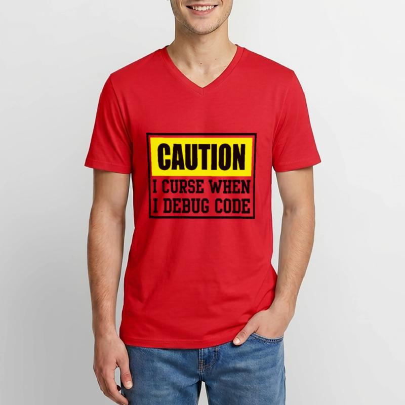6 stages of debugging computer code coden bugs Männer-T-Shirt mit V-Ausschnitt