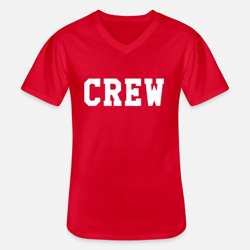 Crew - Männer-T-Shirt mit V-Ausschnitt - Rot