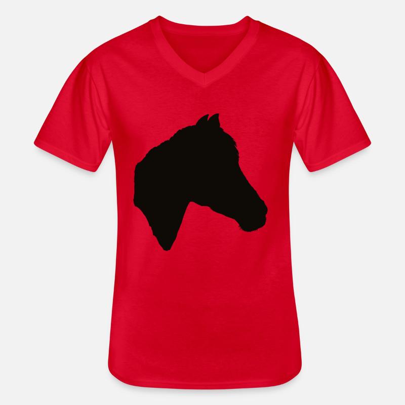 Pferd, Pferde, Pferde-Scherenschnitt - Männer-T-Shirt mit V-Ausschnitt - Rot