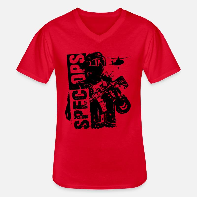 Spec Ops Black - Männer-T-Shirt mit V-Ausschnitt - Rot