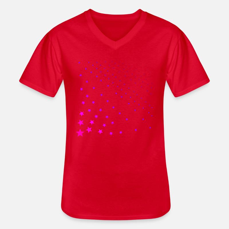 Rosa Sterne Pink Geschenkidee - Männer-T-Shirt mit V-Ausschnitt - Rot