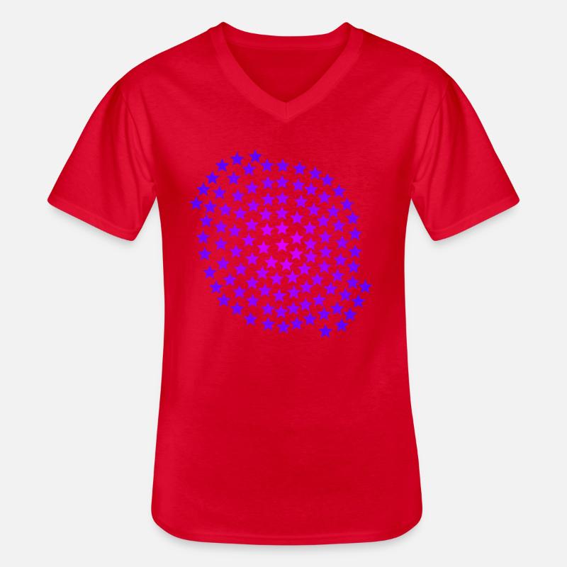 Sterne rosa pink lila Geschenkidee - Männer-T-Shirt mit V-Ausschnitt - Rot