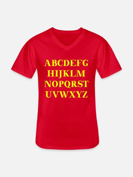 ABC Alphabet Geschenkidee - Männer-T-Shirt mit V-Ausschnitt - Rot
