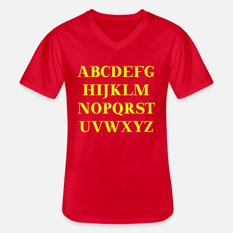 ABC Alphabet Geschenkidee - Männer-T-Shirt mit V-Ausschnitt - Rot