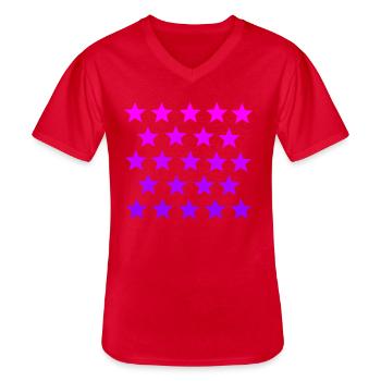 Sterne pink rosa violett lila Geschenkidee - Männer-T-Shirt mit V-Ausschnitt - Rot - Vorne - AI Model Male 185 light (185cm)