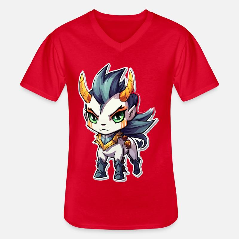 Chibi Dämonenpferd - Männer-T-Shirt mit V-Ausschnitt - Rot