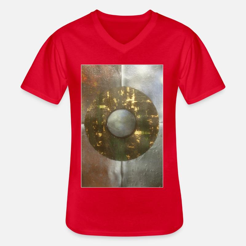 4Elemente - Männer-T-Shirt mit V-Ausschnitt - Rot