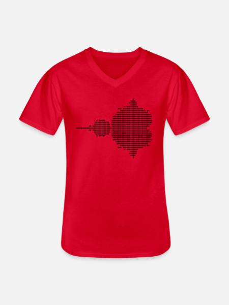 Mandelbrot Ascii - black - Men's V-Neck T-Shirt - red