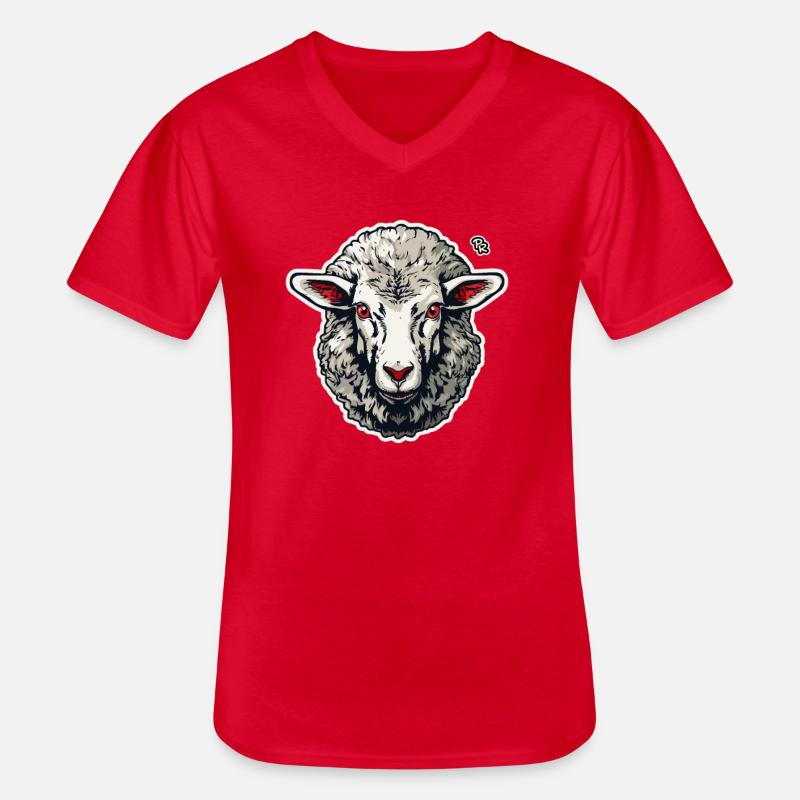 Ein cooles Schaf - Männer-T-Shirt mit V-Ausschnitt - Rot