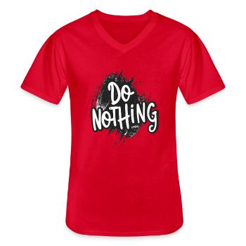 Ne faites rien ! - T-shirt col V Homme - rouge - Devant - AI Model Male 185 light (185cm)