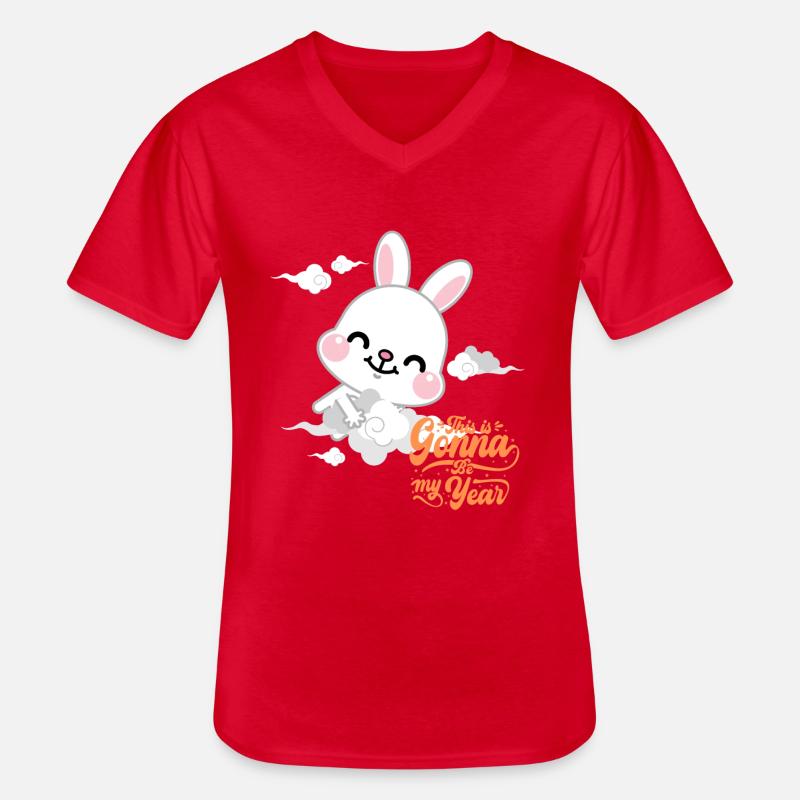 DAS WIRD MEIN JAHR SEIN - Männer-T-Shirt mit V-Ausschnitt - Rot