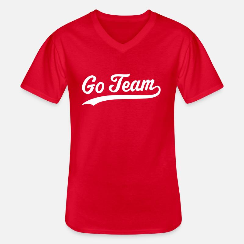 Go-Team - Männer-T-Shirt mit V-Ausschnitt - Rot