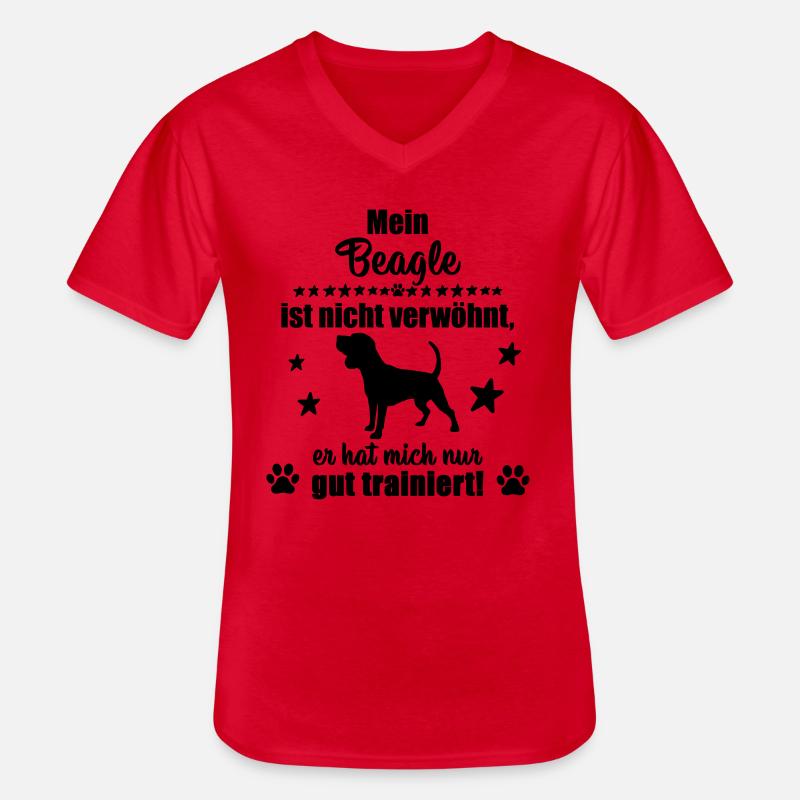 Beagle - witziges Statement! - Männer-T-Shirt mit V-Ausschnitt - Rot