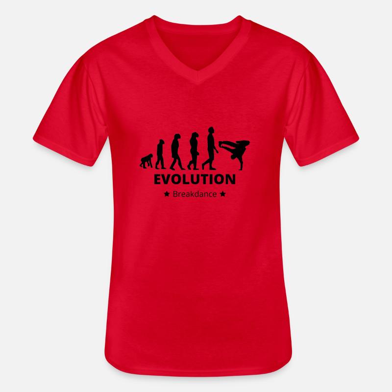 Evolution - Breakdance - Männer-T-Shirt mit V-Ausschnitt - Rot