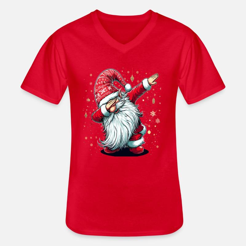 Dabbing Weihnachtsmann Dab Nikolaus - Männer-T-Shirt mit V-Ausschnitt - Rot