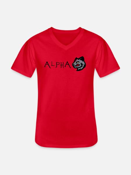 Wolf Wolf Alpha - Men's V-Neck T-Shirt - red