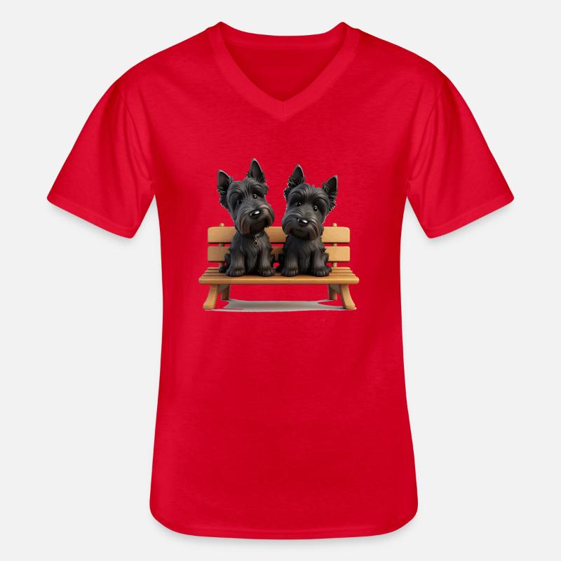 Scottish Terrier Geschenk - Männer-T-Shirt mit V-Ausschnitt - Rot
