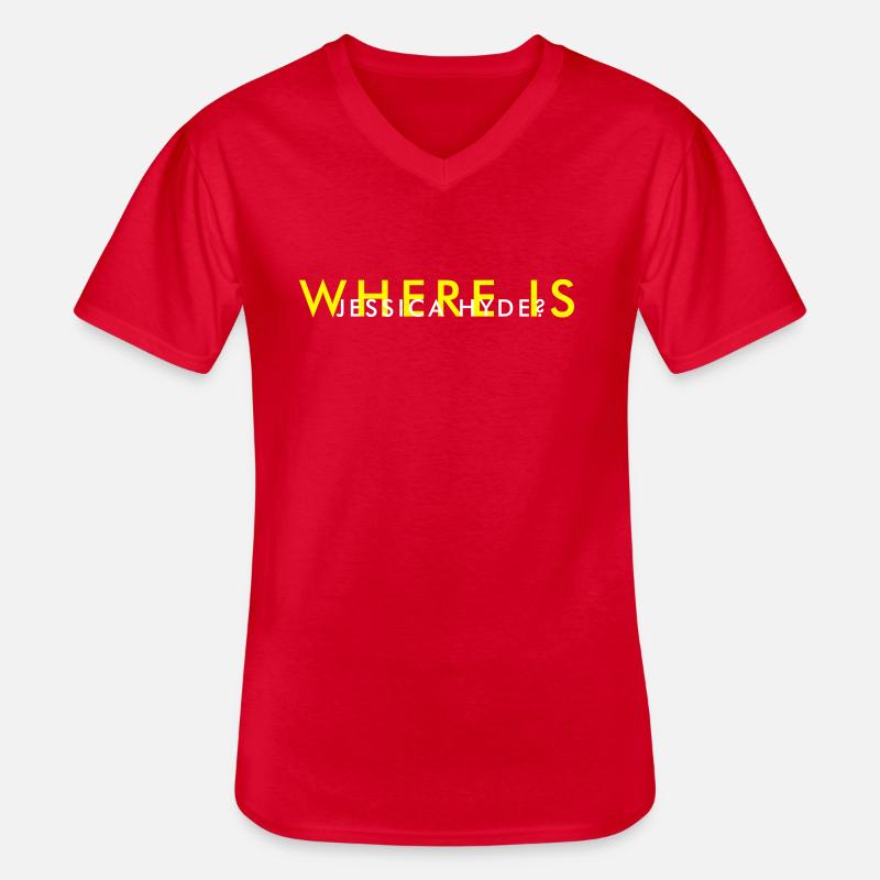 Where is Jessica Hyde? - Utopia - Männer-T-Shirt mit V-Ausschnitt - Rot