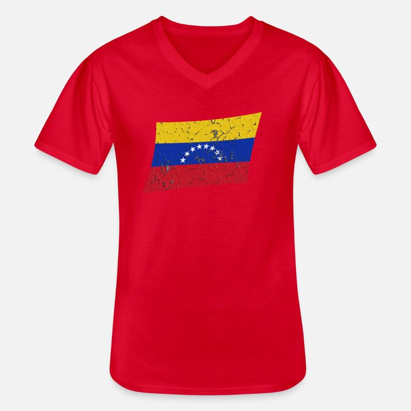 Venezuela - Männer-T-Shirt mit V-Ausschnitt - Rot