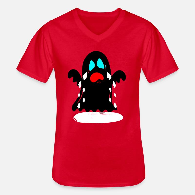 Geist Ghost Cartoon Comic - Männer-T-Shirt mit V-Ausschnitt - Rot