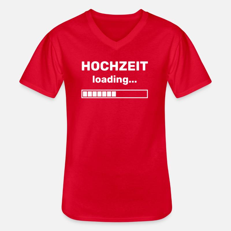 HOCHZEIT LOADING - HEIRATSANTRAG - HEIRATEN - Männer-T-Shirt mit V-Ausschnitt - Rot