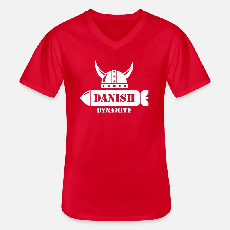 Danish Dynamite (Dänemark / Wikinger / Geschoss) - Männer-T-Shirt mit V-Ausschnitt - Rot