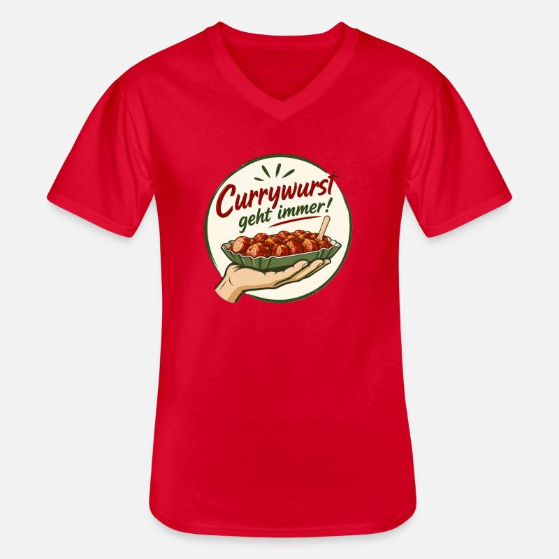 curry - Männer-T-Shirt mit V-Ausschnitt - Rot
