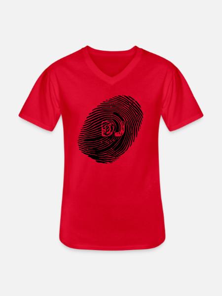 Fingerprint dj - Men's V-Neck T-Shirt - red