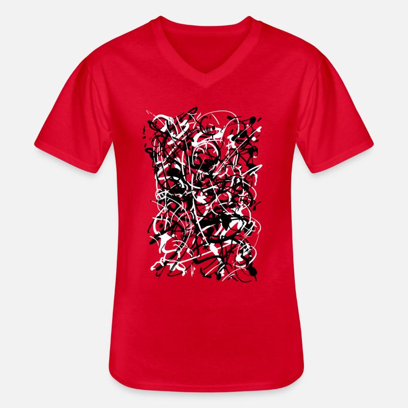 abstrakt - Männer-T-Shirt mit V-Ausschnitt - Rot