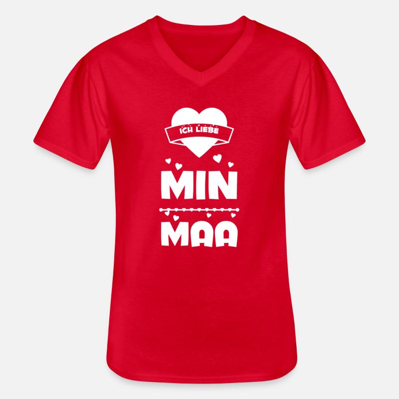 Ich liebe min Maa - Männer-T-Shirt mit V-Ausschnitt - Rot