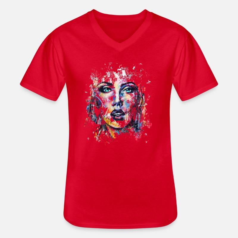 BELLE DE BEAUBOURG I - Männer-T-Shirt mit V-Ausschnitt - Rot