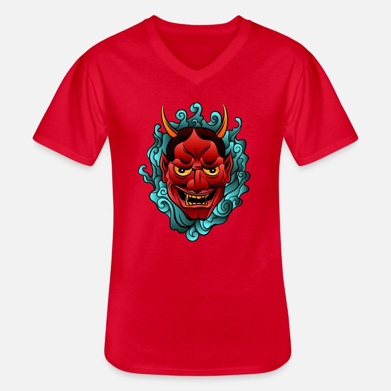 Teufel - Männer-T-Shirt mit V-Ausschnitt - Rot